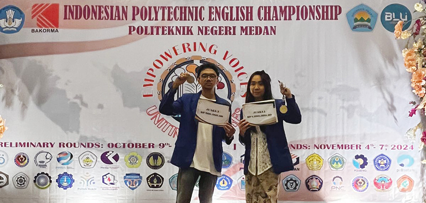 Dua Mahasiswa PCR Raih Prestasi di Indonesia Polytechnic English Championship 2024