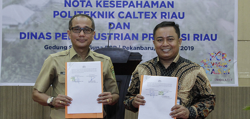 Cover Sinergi Pemanfaatan Inovasi Teknologi Tepat Guna, PCR Tanda Tangan MoU dengan Dinas Perindustrian Provinsi Riau