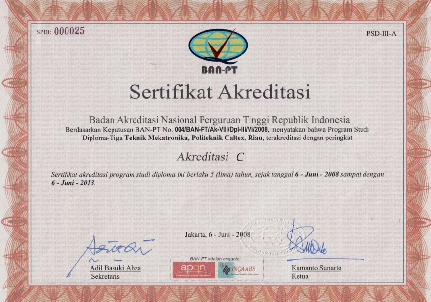 Akreditasi Diploma Tiga Teknik Mekatronika BAN PT
