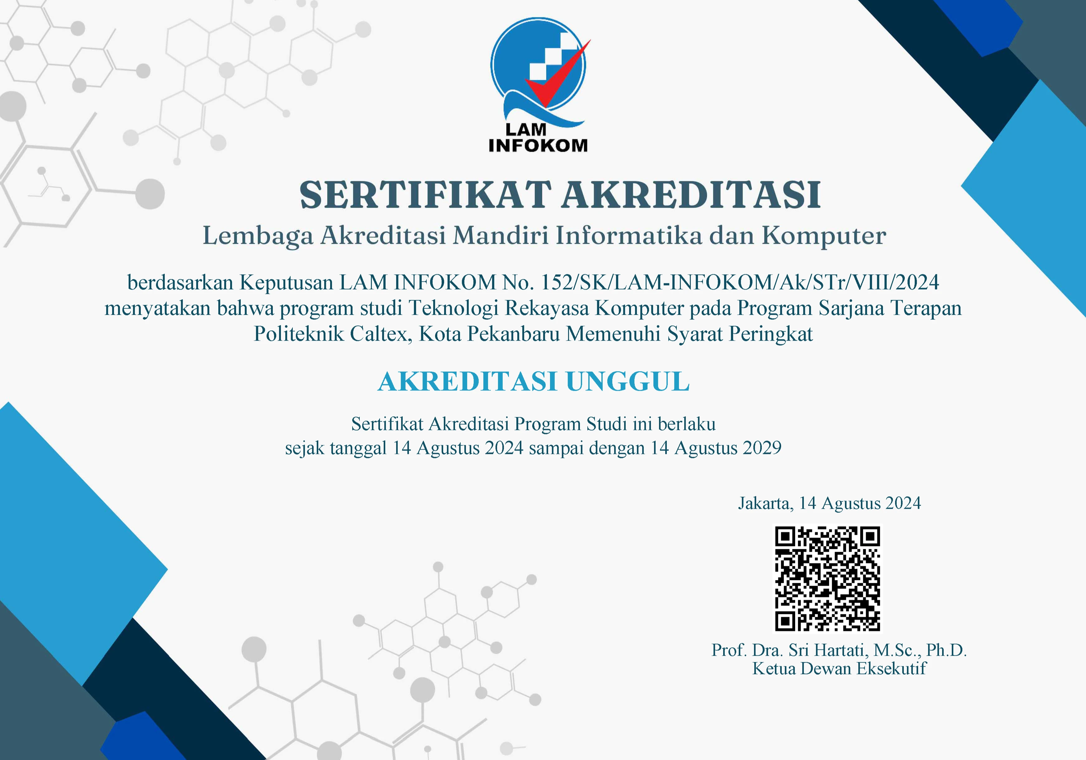 Akreditasi Sarjana Terapan Teknologi Rekayasa Komputer LAM-INFOKOM 2024