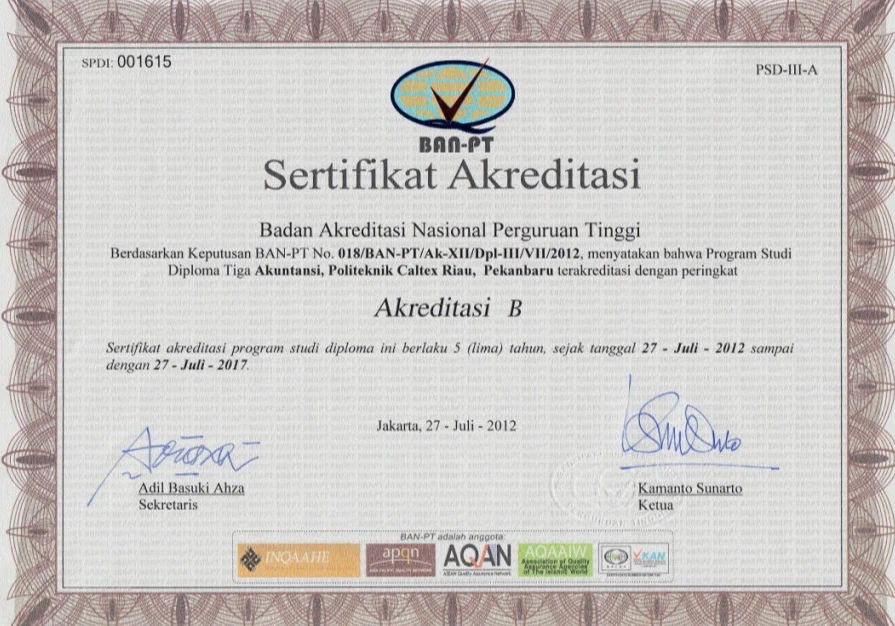 Akreditasi Diploma Tiga Akuntansi BAN PT 2012