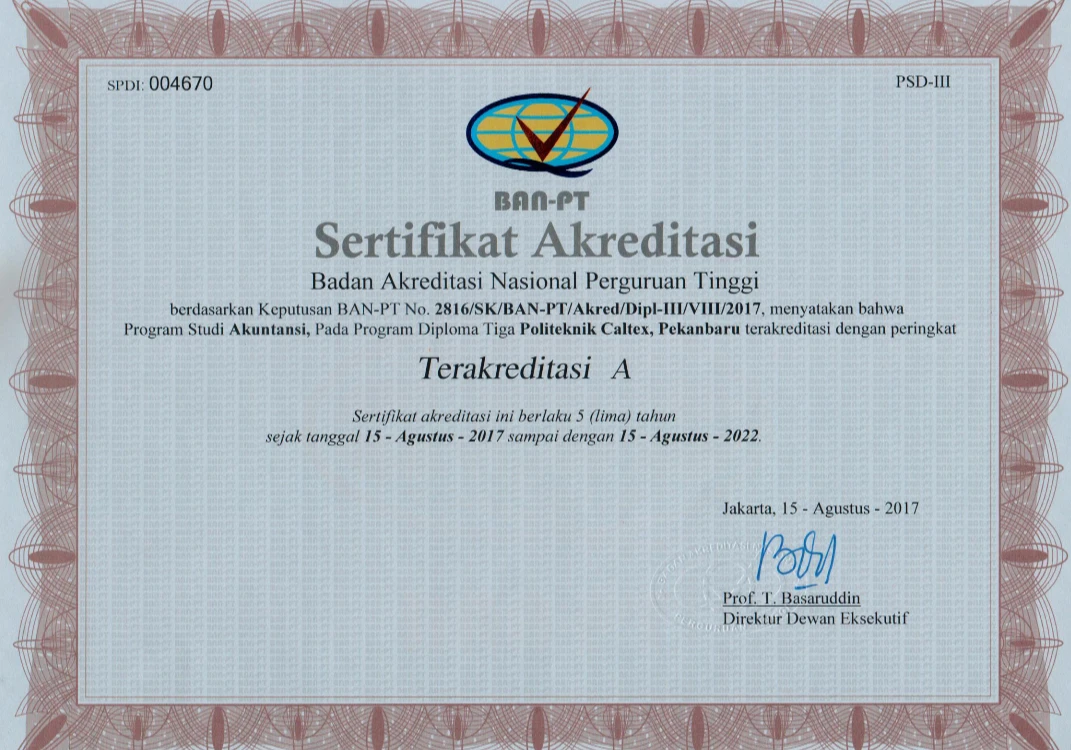 Akreditasi Diploma Tiga Akuntansi BAN PT 2017