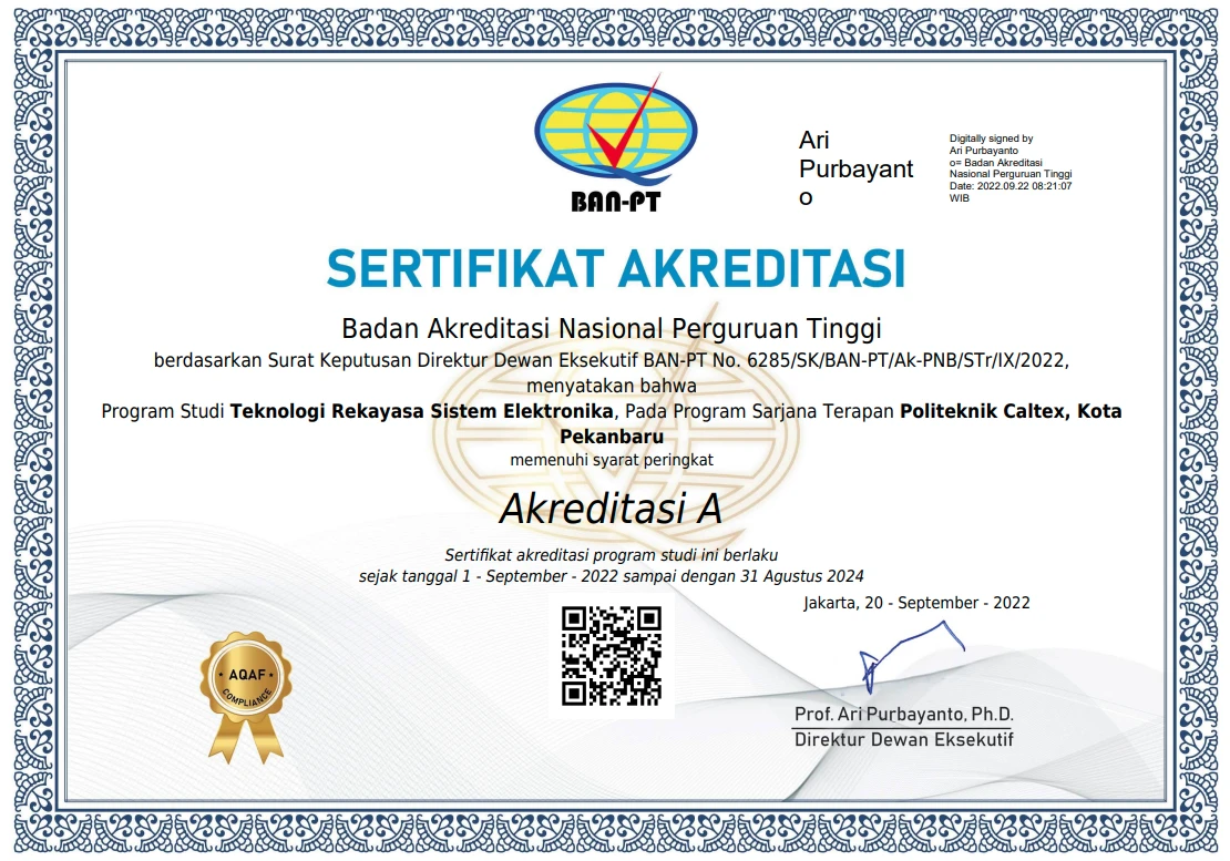 Akreditasi Sarjana Terapan Teknologi Rekayasa Sistem Elektronika BAN PT 2022